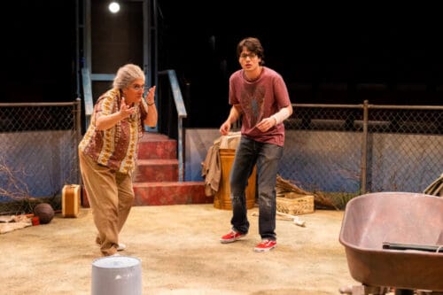 Laura Crotte and Diego Josef in the world premiere of UNDER A BASEBALL SKY at the Old Globe. 