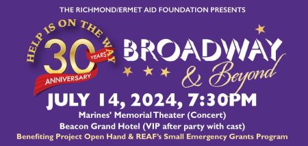 Post image for BENEFIT: BROADWAY AND BEYOND (REAF’s “Help Is on the Way” | Marines’ Memorial Theater & Beacon Grand Hotel, July 14)