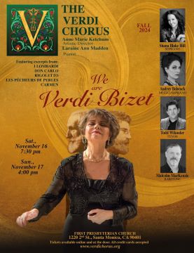 Post image for Highly Recommended Concert: WE ARE VERY BIZET (The Verdi Chorus Fall 2024 Concert Celebrating Verdi and Bizet)