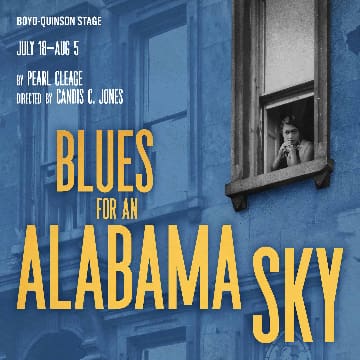 Poster for the movie "Blues for an Alabama Sky" featuring a man looking out a window.