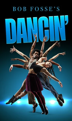 Dancers in dynamic pose with 'DANCIN' text above in blue.