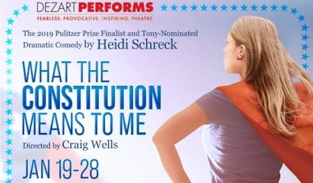 Poster of the play 'What the Constitution Means to Me' by Heidi Schreck.