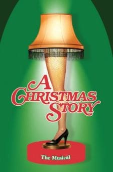Poster for the movie A Christmas Story with a leg and lamp.