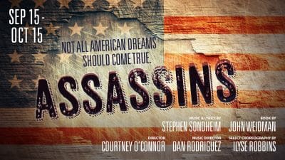 Poster for the film 'Assassins' featuring a weathered American flag background.