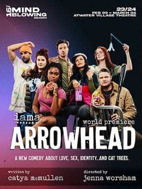 Promotional poster for the documentary "Arrowhead" featuring diverse individuals holding signs.
