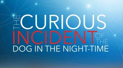 Book cover of 'The Curious Incident of the Dog in the Night-Time'.