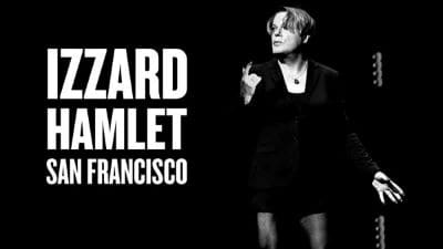 Black and white poster of a man smoking with bold text about a San Francisco show.