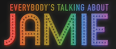 Colorful neon sign spelling 'AM' with partial words above.