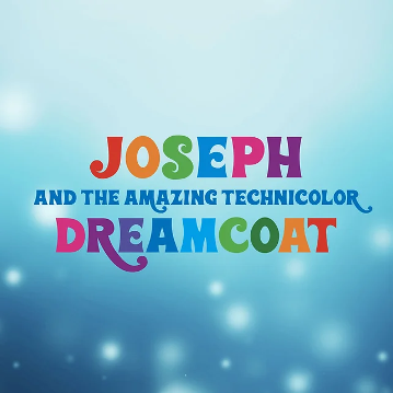 Colorful logo of 'Joseph and the Amazing Technicolor Dreamcoat' musical.