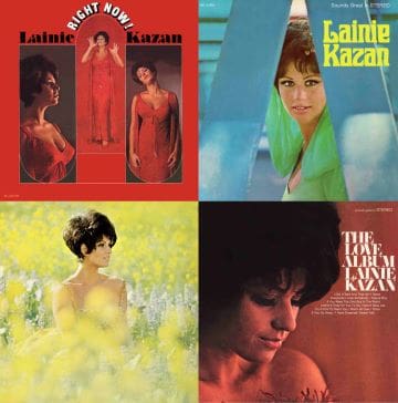 Collage of four vintage album covers featuring female singers in colorful settings.