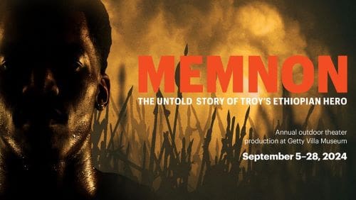 Memnu poster with a dramatic silhouette and orange sky.