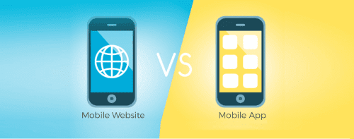 Comparison between desktop websites and mobile apps on smartphones.