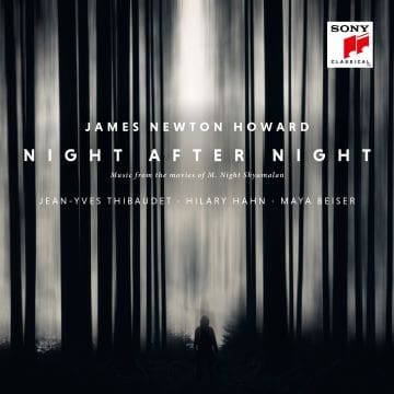Dark, blurry forest with a shadowy figure and text about 'Night After Night'.