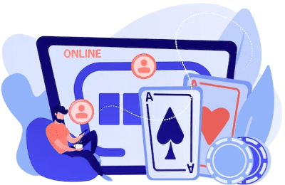A person engaging in online card gaming on a digital device.