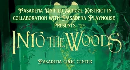 Poster for 'Into the Woods' musical at Pasadena Civic Center.