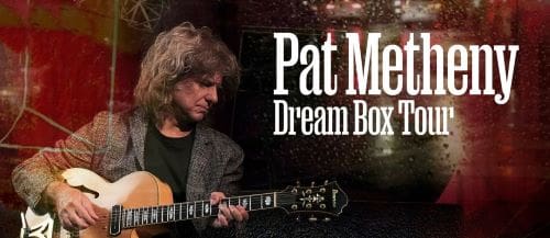 Pat Metheny playing guitar on Dream Box album cover.