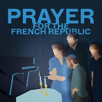 People gathered in solemn prayer with lit candles.