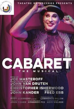 Poster for the musical Cabaret featuring Joe Masteroff and John Van Druten.