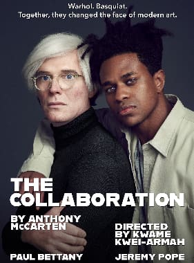 Portrait of two men, one older with glasses, the other younger, titled 'The Collaboration'.