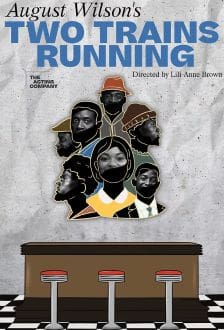 A collage of masked runners with a trophy below.