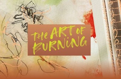 Graffiti-style text reading 'The Art of Burning' on a colorful background.