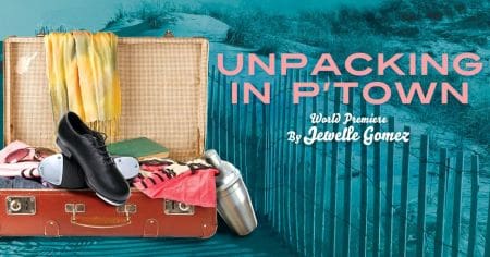 An open suitcase filled with personal items against a blue wall with text.