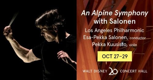 An advertisement for an Alpine Symphony concert with Esa-Pekka Salonen.