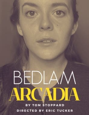 Poster of 'Bedlam Arcadia' featuring a close-up of a woman's face.