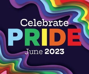 Celebrate Pride June 2023 with vibrant rainbow colors.
