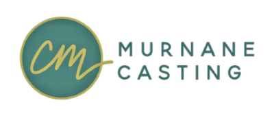 Logo with green circle and gold script, text 'Murney Casting'.