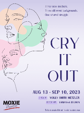 Abstract faces with pastel colors and text about a 2023 event.