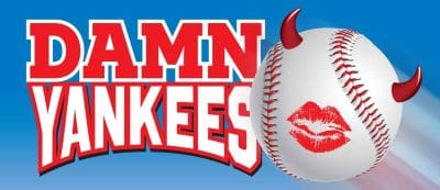 Baseball with devil horns and lipstick mark next to bold red and white text.