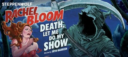 A torn poster with bold text about death and a show.