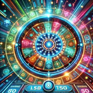 A vibrant, colorful zodiac wheel with astrological symbols glowing.