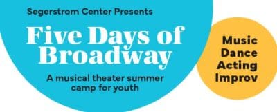 Promotional poster for a youth summer musical theater camp.