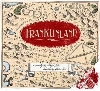 Old map titled 'Franklinland' with hand-drawn details and compass.