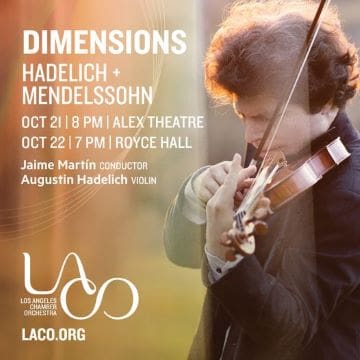 Concert poster featuring Hadelich and Mendelssohn's Octet at LA Chamber Orchestra.