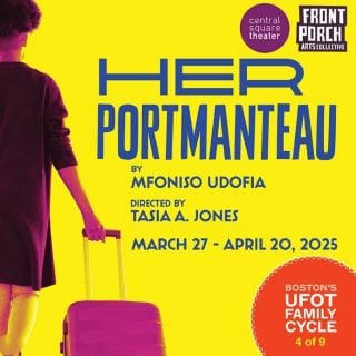 Colorful poster for the play 'Her Portmanteau' by Alfonso Udoifa.