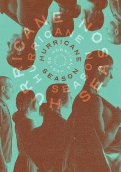 Silhouettes of people with a background of swirling words.