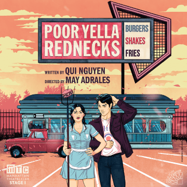 Promotional poster for 'Poor Yella Rednecks' film with two main characters and a retro diner background.
