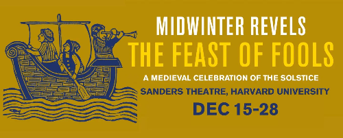 Poster for Midwinter Feast medieval celebration at Sanders Theatre on Dec 1.