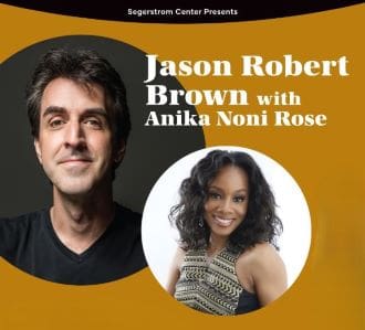Portraits of Jason Robert Brown and Anika Noni Rose on a promotional poster.
