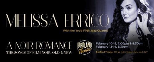 Concert poster for Lisa Ferrick and Tedd Firth Jazz Quartet at Birdland Theater.