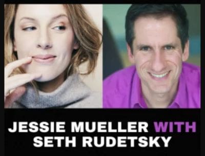 Jessie Mueller and Seth Rudetsky featured in a promotional image.