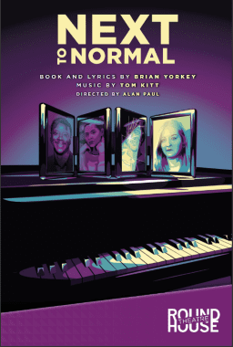 Album cover with three portraits above a piano keyboard on a purple background.