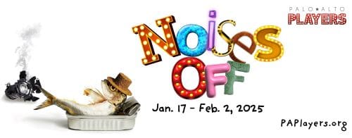 Colorful Noise Off event logo with a cheerful character and dates.