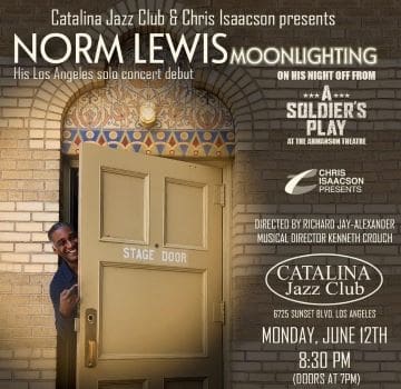 Poster for Norm Lewis's "Moonlighting" at Catalina Jazz Club, June 12th.