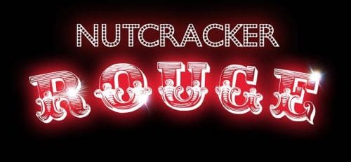 Glowing red neon sign with the words 'NUTCRACKER' and 'TOUC'.