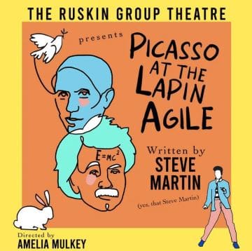 Theater poster for Steve Martin's play 'Picasso at the Lapin Agile'.