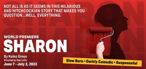 Promotional image for the dark comedy series 'Dark Iron' featuring a painter and bold red text.